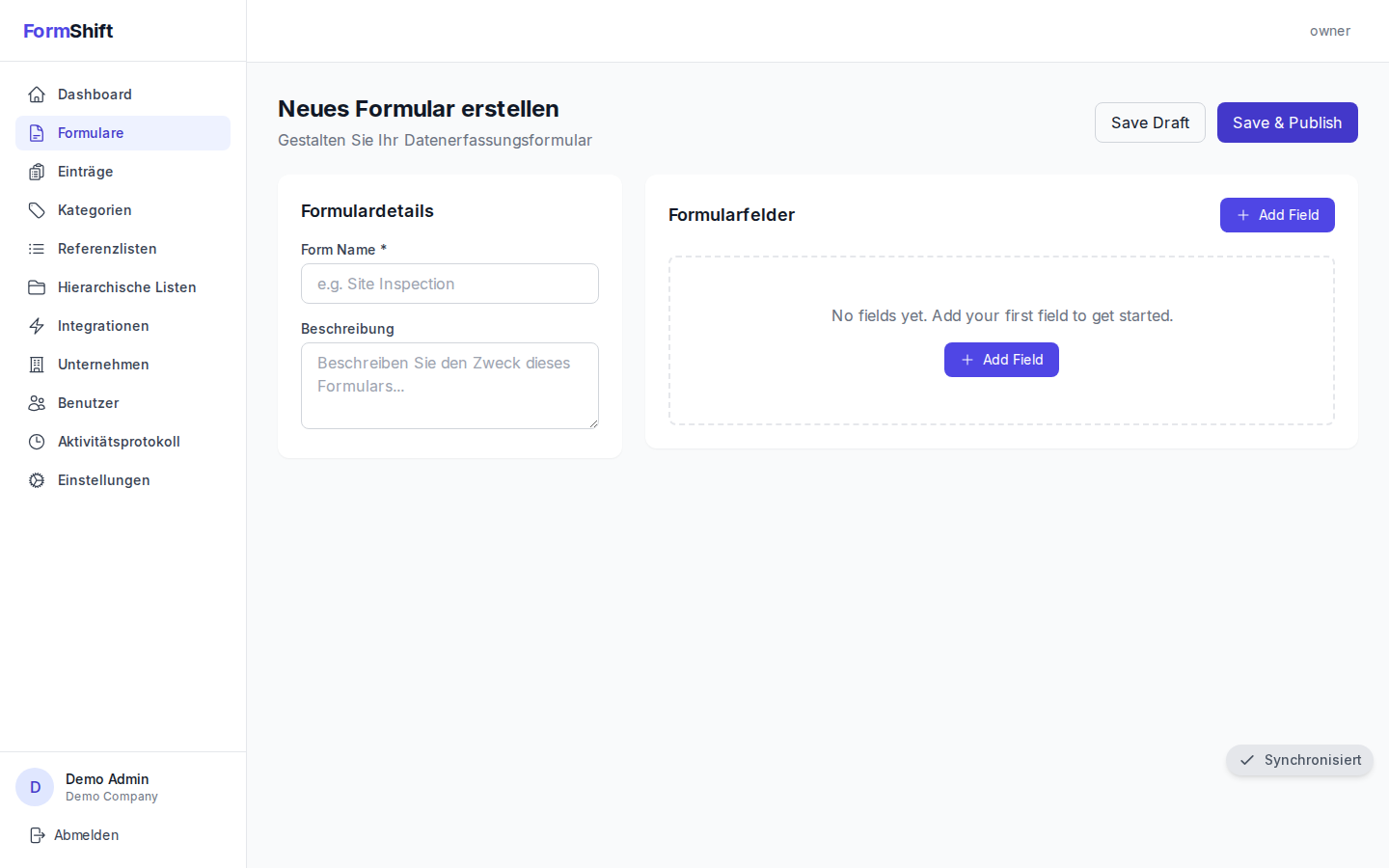 FormShift Formular-Editor
